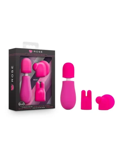Rose Petite Massage Wand kit Mini Vibrator Clit Stimulator - Pink