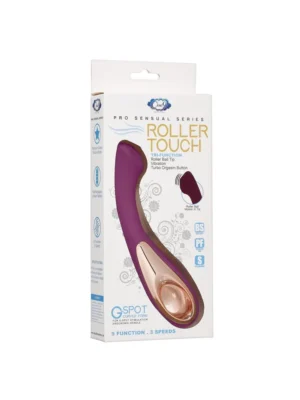 Tri-Function G-Spot Curved Vibrator with Roller Ball Tip - Plum