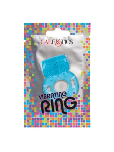 Vibrating Cock Ring Penis & Clitoral Stimulator Foil Pack - Blue