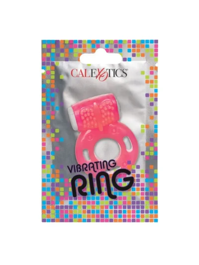Vibrating Cock Ring Penis & Clitoral Stimulator Foil Pack - Pink