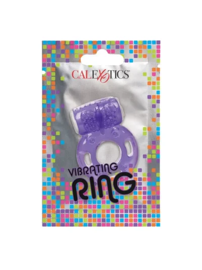Vibrating Cock Ring Penis & Clitoral Stimulator Foil Pack - Purple