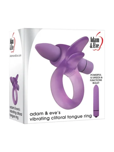 Vibrating Cockring with Clitoral Stimulation Tongue Penis Ring