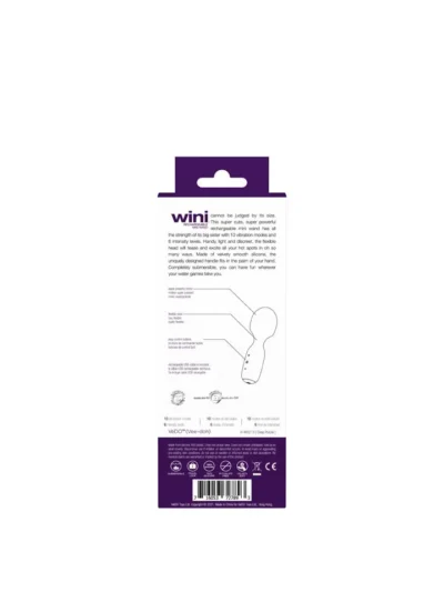 Vibrating Handheld Massager Rechargeable Mini Wand - Purple