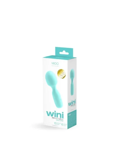 Vibrating Handheld Massager Rechargeable Mini Wand - Turquoise