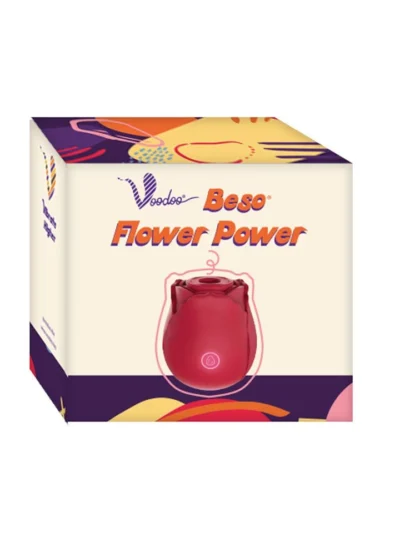Voodoo Beso Flower Clit Sucking Vibrator Clit Stimulator - Red