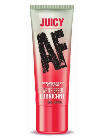 Water Based Personal Lubricant Strawberry Flavor Juicy AF - 2oz