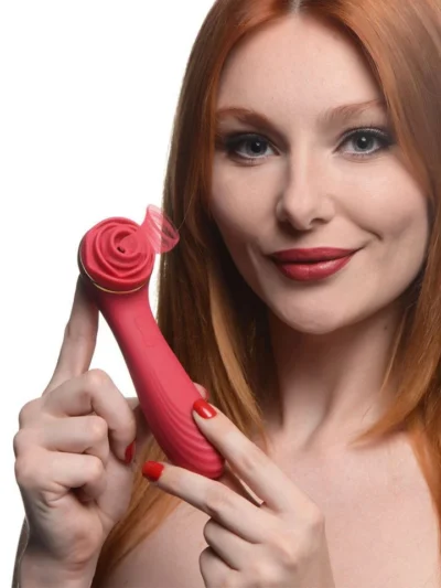 Clitoral suction rose vibrator bloomgasm passion petals 10x - red