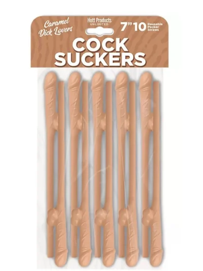 10 Straws Caramel Pecker Cock Suckers Bachelorette Party Supplies