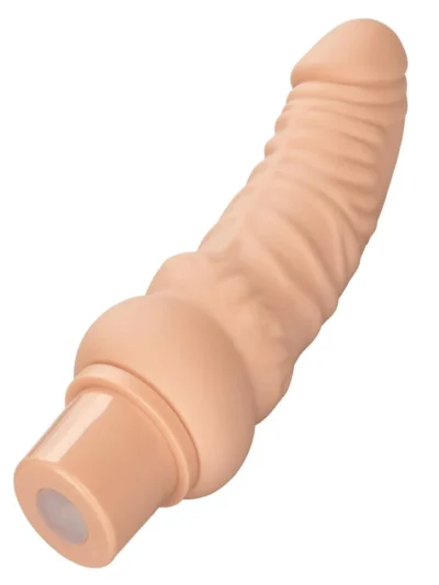 12 functions realistic veiny vibrator power stud curvy - ivory