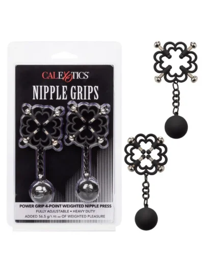 2 Adjustable Nipple Clamps with Weighted 4-Point Press Grips