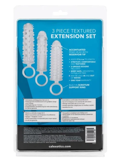 3 Pcs Penis Extension Sleeves with Ribbed Textured Lenght & Girth