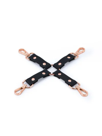 4-Way Hog Tie BDSM Play Gear Bondage Couture - Black