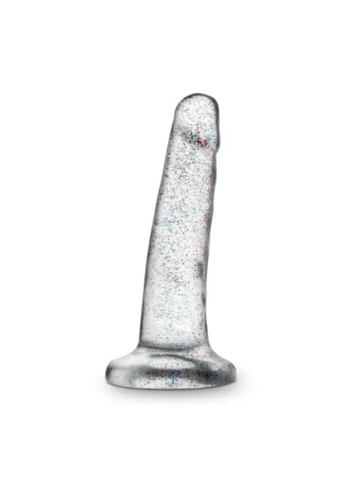 5.5 Inch Dildo Sparkling Glitter Dong with Suction Cup Base - Clear