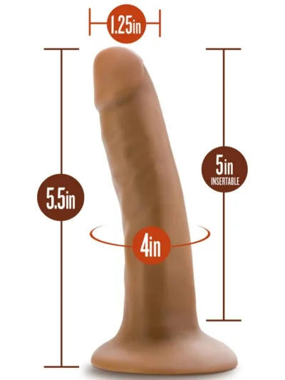 5 Inch Dong with Suction Cup Base Realistic Dildo - Dr Skin Mocha