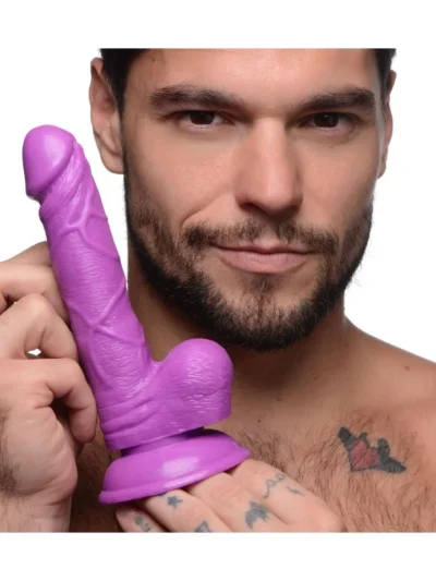 6.25 Inch Suction Cup Dildos with Balls Realistic Cock - Purple