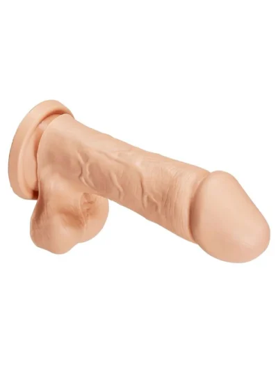 6 Inch Realistic Dildo with Balls and Suction Cup Base - Light