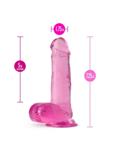 7 Inch Dildo With Suction Cup B Yours Plus - Rock N Roll - Pink