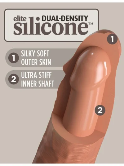 8 Inch Vibrating Silicone Dual Density Cock Suction Cup Base - Tan