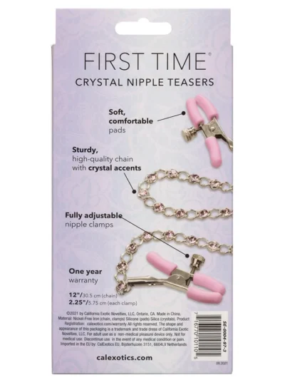 Adjustable Nipple Clamps First Time Crystal Nipple Teasers - Pink