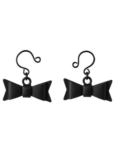Bow tie nipple jewelry tighten nipple stimulators - black