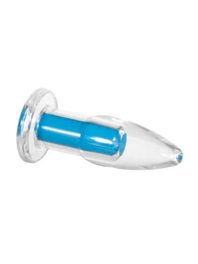 Clear Tapered-Tip Vibrator with Remote Control - Electric Blue
