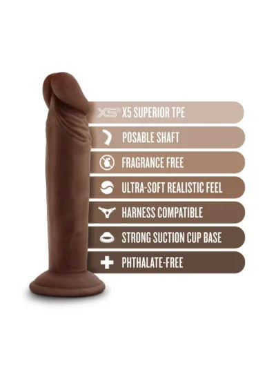 Dr Skin Plus - 6 Inch Posable Realistic Dildo - Chocolate