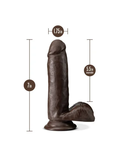 Dr Skin Plus - 7 Inch Posable Dildo With Balls - Chocolate