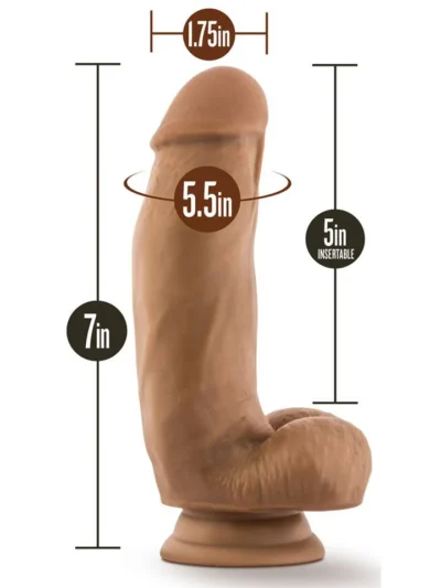 Dr Skin Silicone - Dr Samuel - 7 Inch Dildo With Suction Cup - Mocha