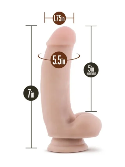 Dr Skin Silicone - Dr Samuel - 7 Inch Dildo With Suction Cup - Vanilla