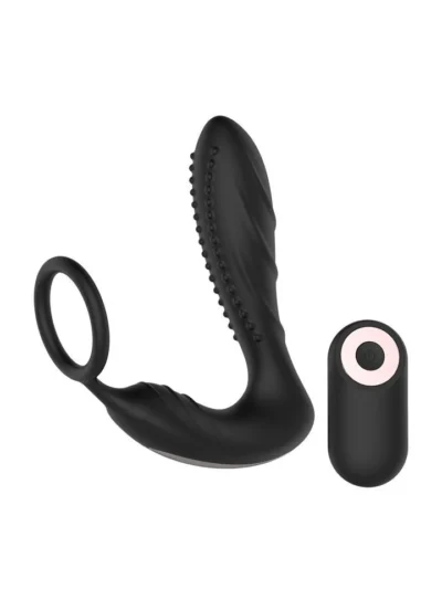 ENRAPT Prostate Vibrator with Wireless Remote & C-ring - Black