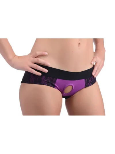 Lace Envy Crotchless Panty Harness Strap On - Small/Medium