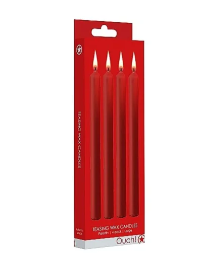 Large Red Candles BDSM Kinky Teasing Wax Play - 4-Pack