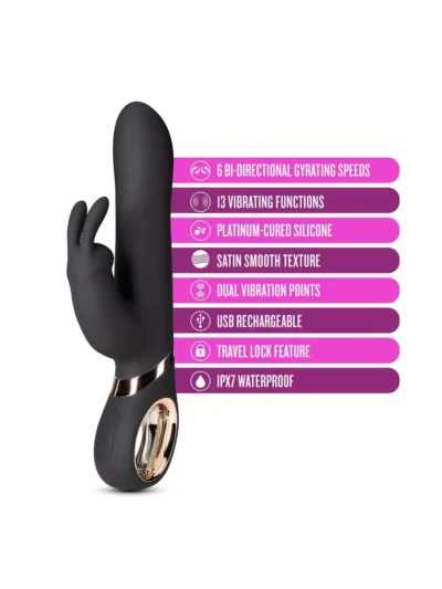 Lush Gspot & Gyrating Bunny Clitoral Vibrator - Victoria - Black