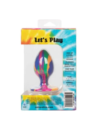 Medium Silky Smooth Butt Plug with Suction Cup Base - Tie-Dye
