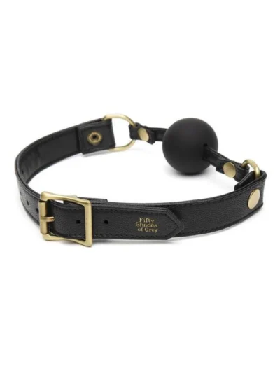 Mouth Ball Gag with Antique Gold Hardware Fifty Shades of Grey