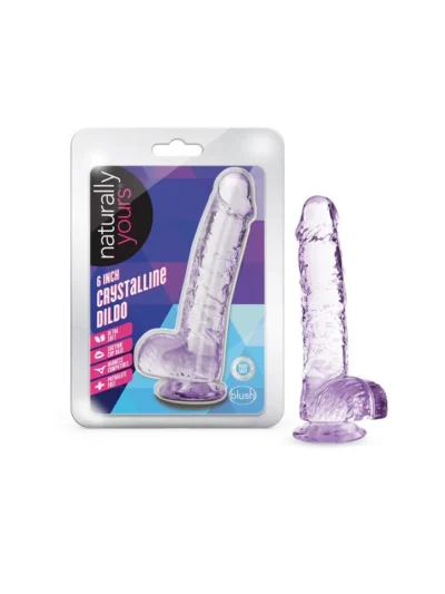 Naturally Yours Phthalate Free 6 Inch Crystalline Dildo - Amethyst