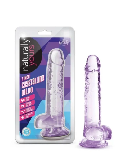 Naturally Yours Phthalate Free 7 Inch Crystalline Dildo - Amethhyst