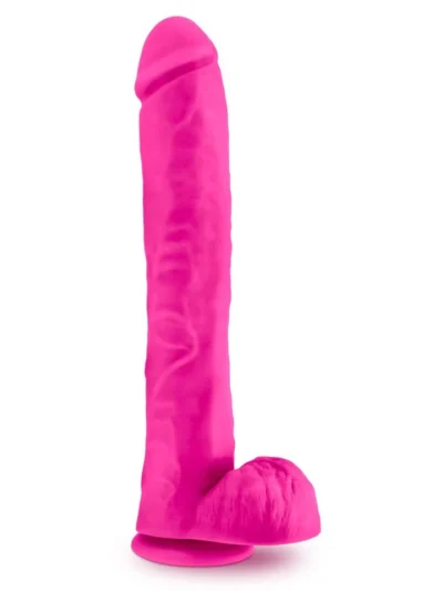 Pink 14 Inch Dildo with Balls Flexible Shaft Big John Cock