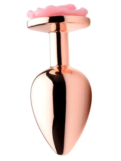 Pink Rose Gold Large Anal Plug Temperature Play Body Safe