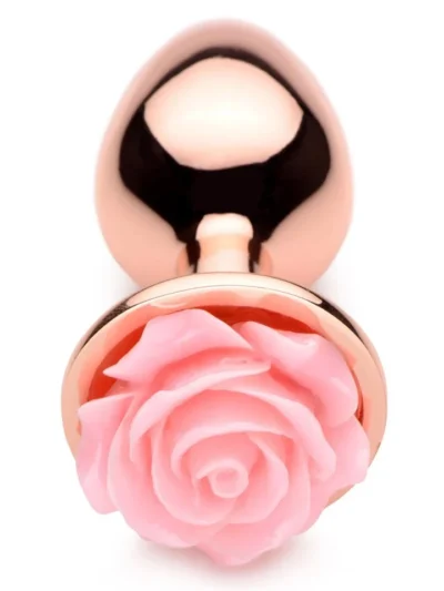 Pink Rose Gold Small Anal Plug Temperature Play Body Safe