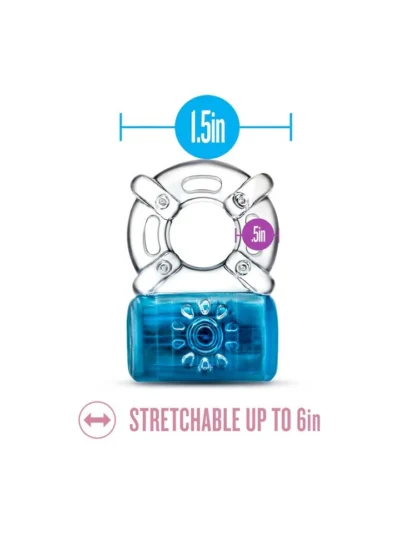 Play With Me Pleaser Rechargeable Cock Ring Couples Play Blue