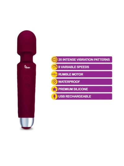 Powerful Wand Massager with 8 Variable Intense Vibration - Viben