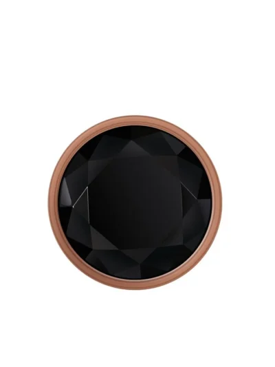 Rose Gold Beaded Metal Butt Plug with Black Gem Base - Medium