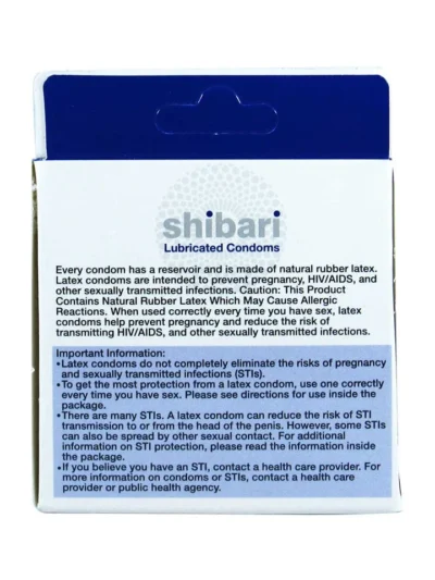 Shibari Lubricated Latex Condoms with Resevoir Tip - 3 Pack