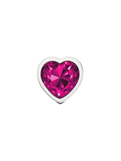 Silver Metal Medium Butt Plug with Heart Bright Pink Cheeky Charms