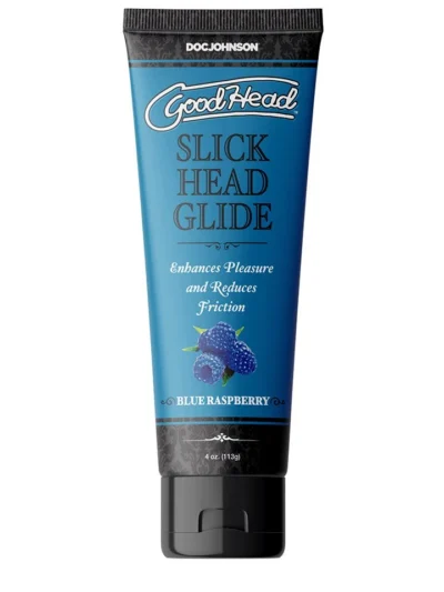 Slick Head Glide Vegan Edible Lube Blue Raspberry - 4 Oz