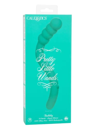 Slim Vibrating with 10 Speeds Pretty Little Wands Bubbly -Teal
