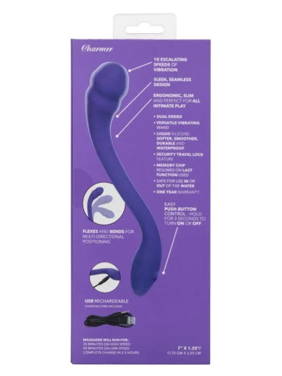 Slim Vibrating with 10 Speeds Pretty Little Wands Charmer - Purple