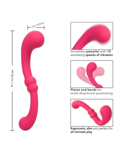 Slim Vibrating with 10 Speeds Pretty Little Wands Curvy - Pink