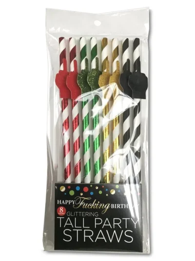Tall party straws with flipping finger hand party supplies